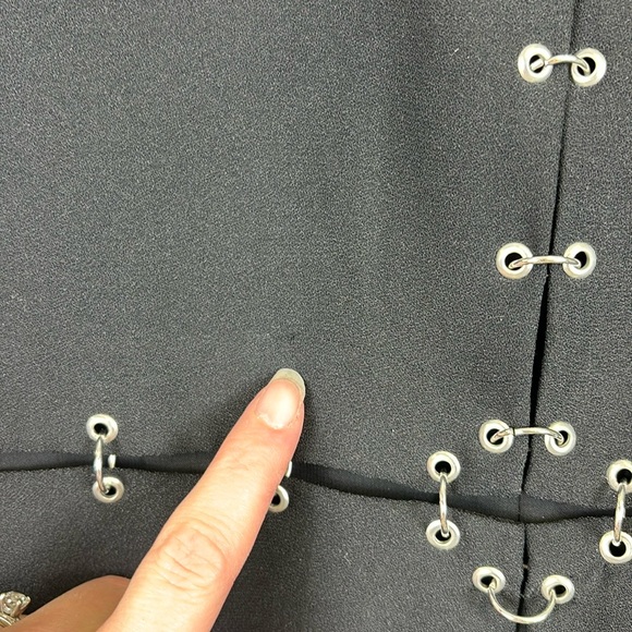 The Kooples black crepe chain link mini dress sz med - Picture 9 of 9